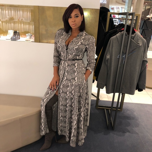 Zara Dresses & Skirts - Snakeskin print maxi dress